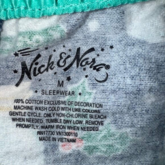 Nick & Nora Fleece Winter Pajamas With Snow Globes, Monkeys & Snowmen Sz Med - Picture 8 of 16
